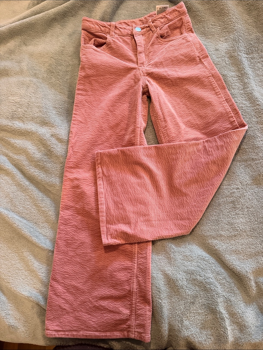 H&M Dusty Rose Corduroy Wide-Leg Kids Pants